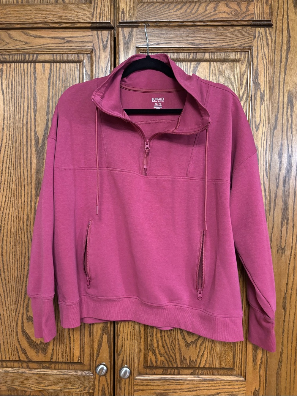 Buffalo David Bitton Rose/raspberry Pink Half-Zip Pullover Hoodie xlg